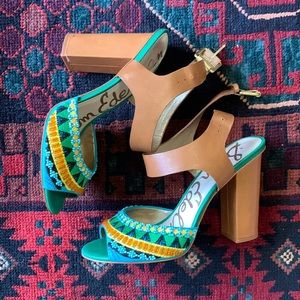 Sam Edelman Sz10 Yuri Beaded Ankle Strap Heels